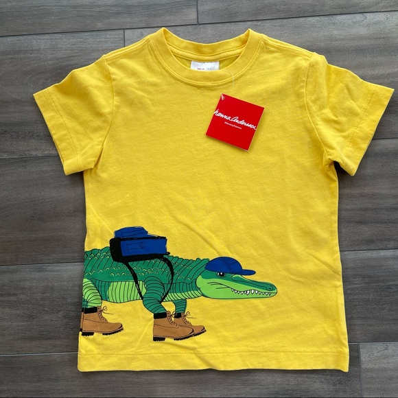 NWT Hanna Andersson Crocodile Shirt & French Terry Shorts 100 (4 yr) - Picture 2 of 10